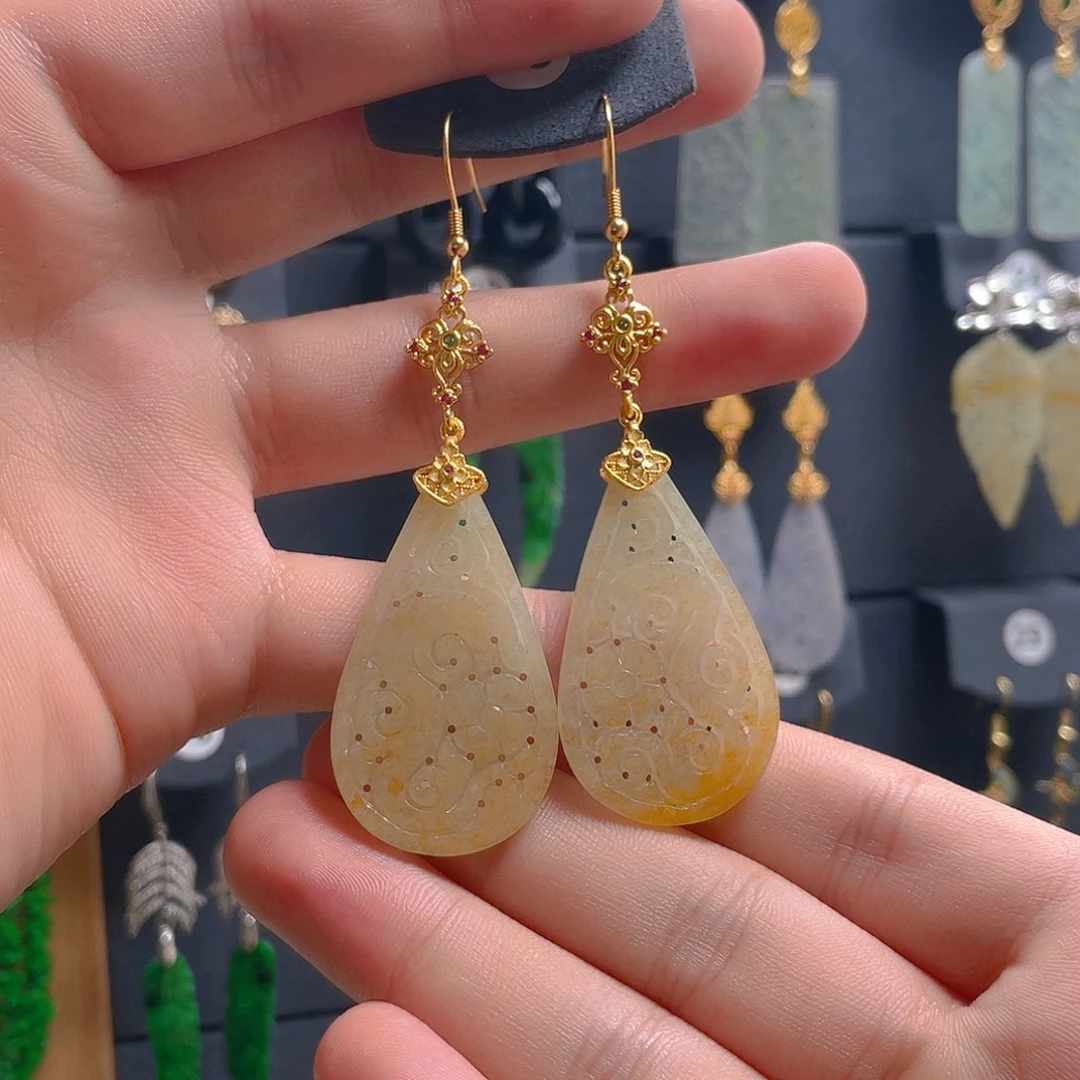 翡翠未镶嵌耳饰翡翠