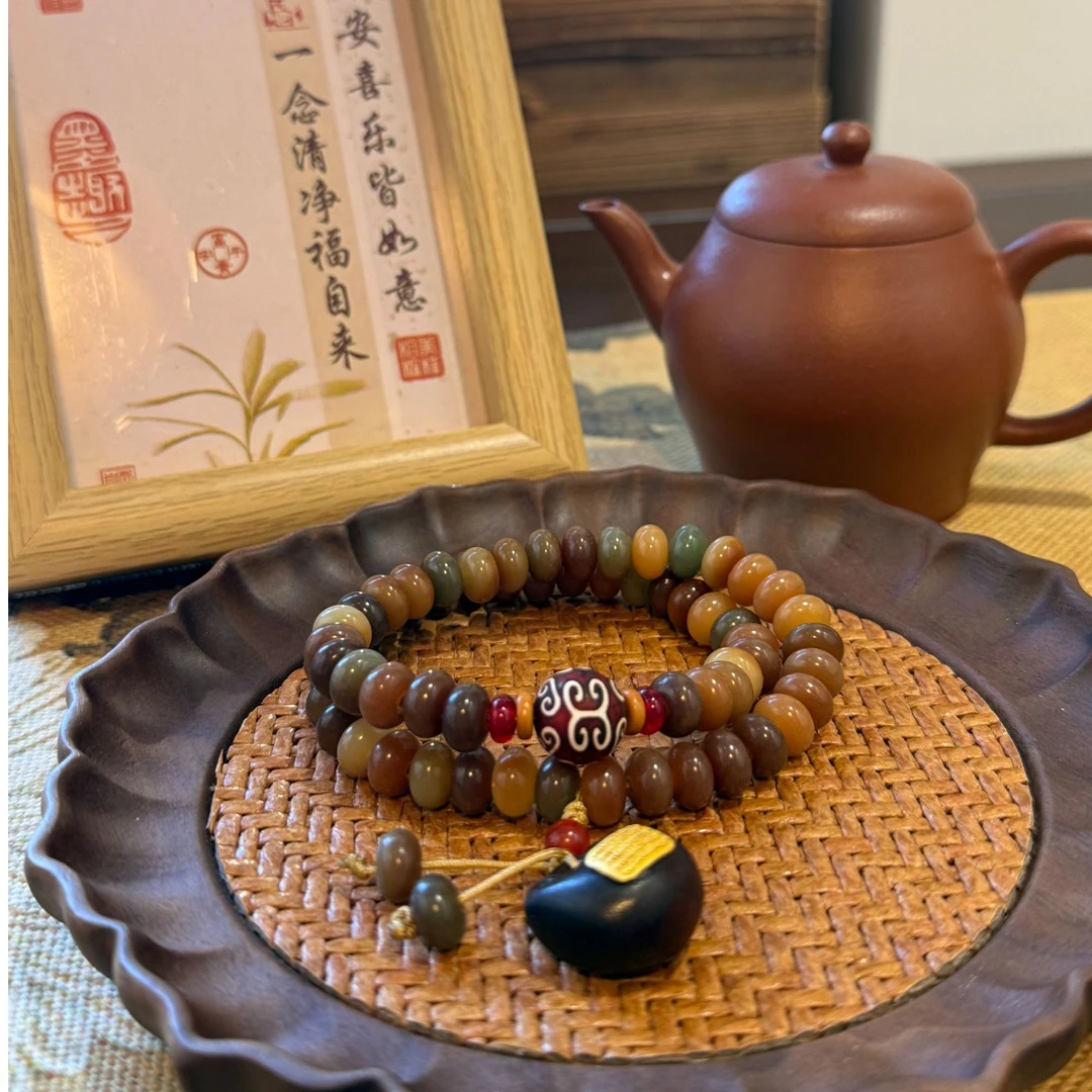 普陀山【遇见敦煌】算盘珠菩提双圈手串