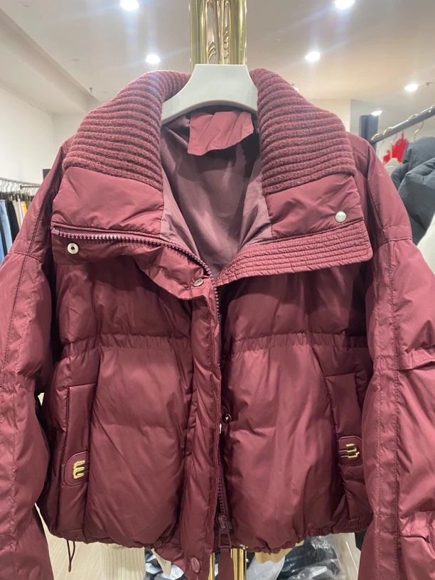 秋冬加厚女装宽松立领连帽纯色休闲外套