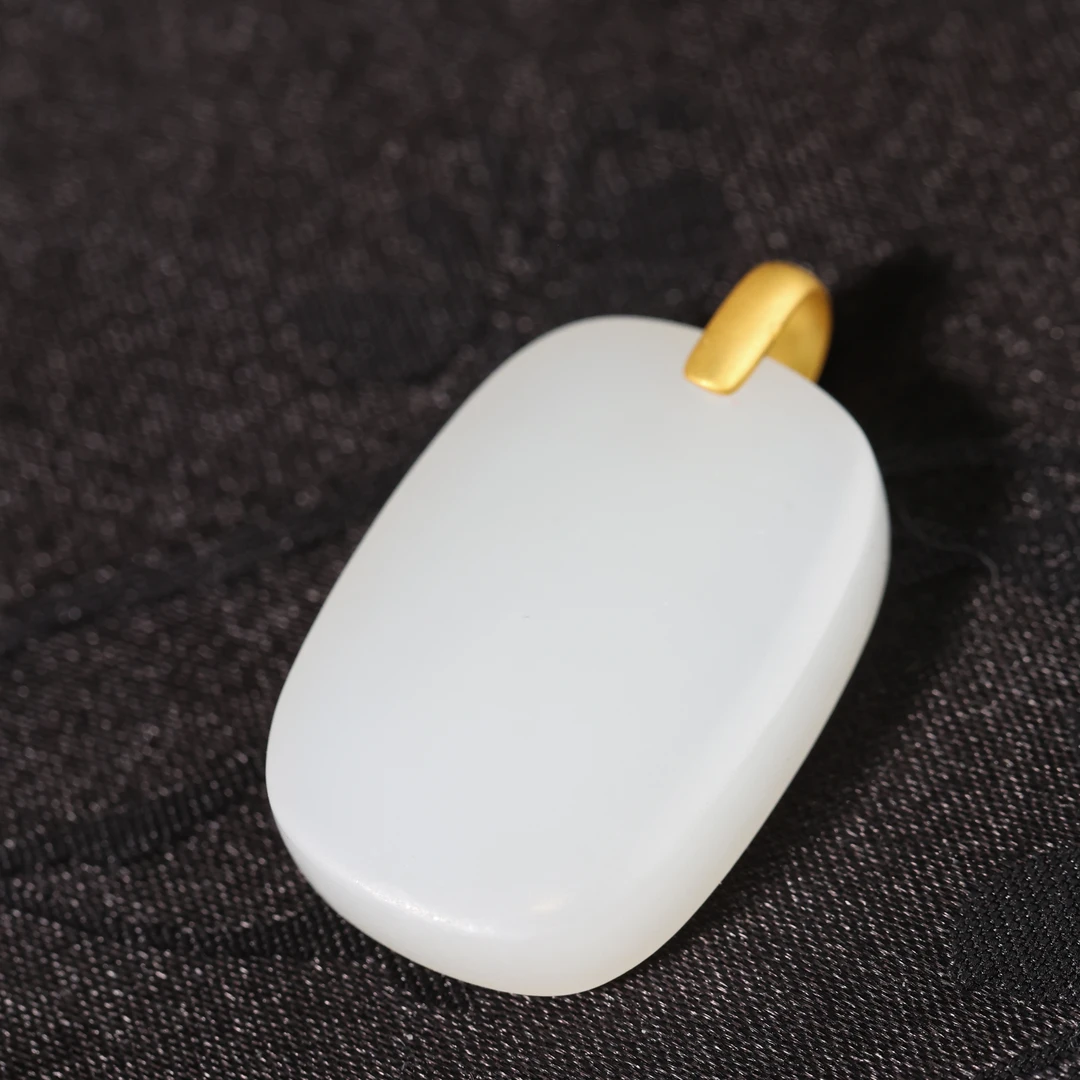 【简白】原创国风新中式定制珠宝18k金镶嵌和田吊坠