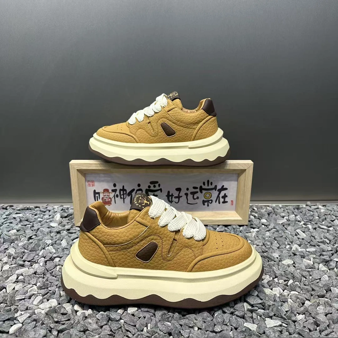 新款男士加绒保暖时尚百搭厚底增高休闲鞋舒适软底潮流缘运动男鞋