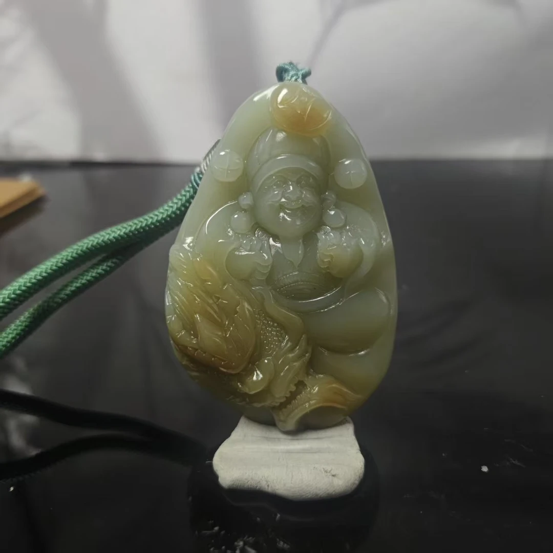 和田玉御龙佛公手把件4444