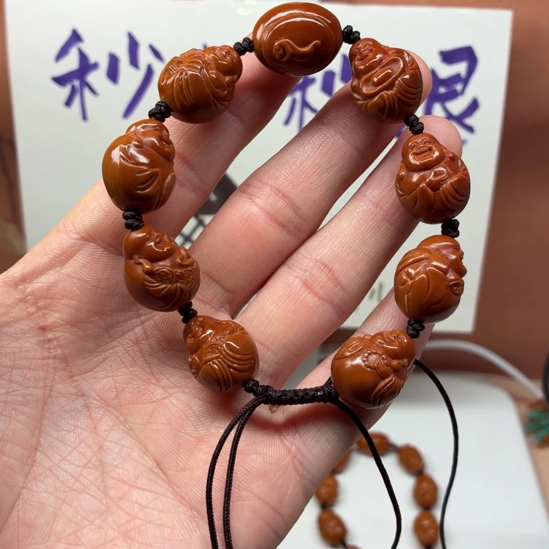 吊坠橄榄核精抛光红弥勒