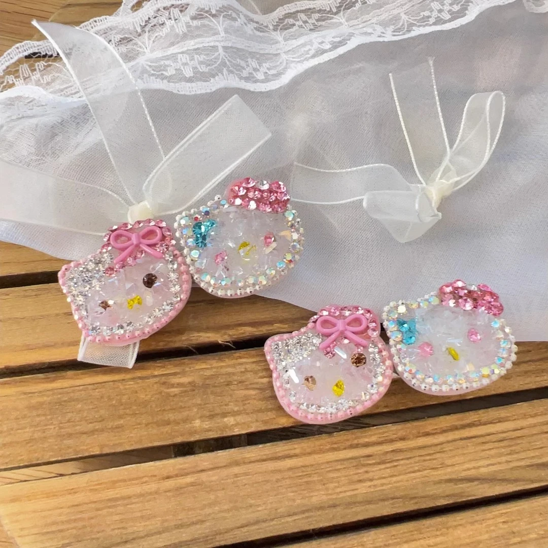 满钻hellokitty可爱发夹女刘海碎发整理夹子头饰边夹少女kt鸭嘴夹