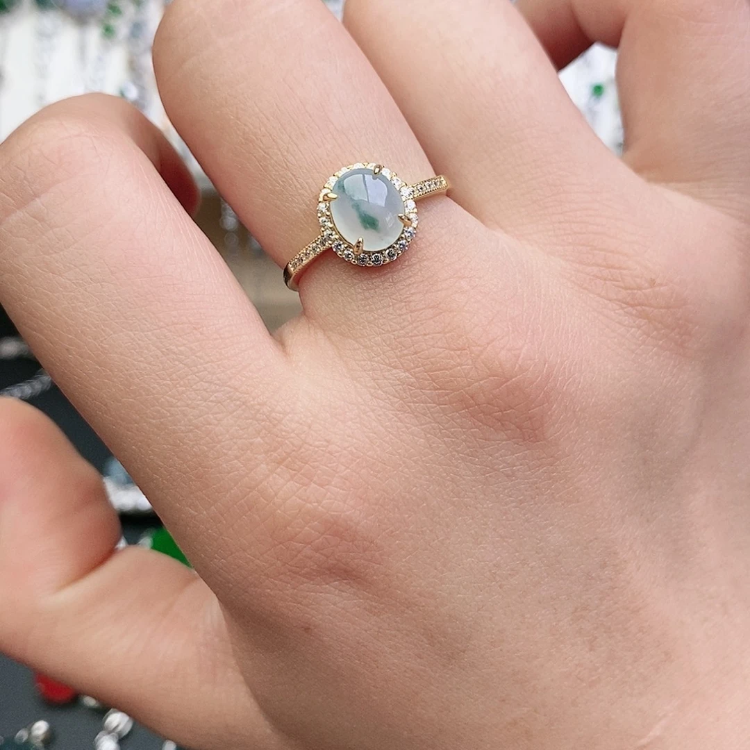 翡翠银S925镶嵌戒指