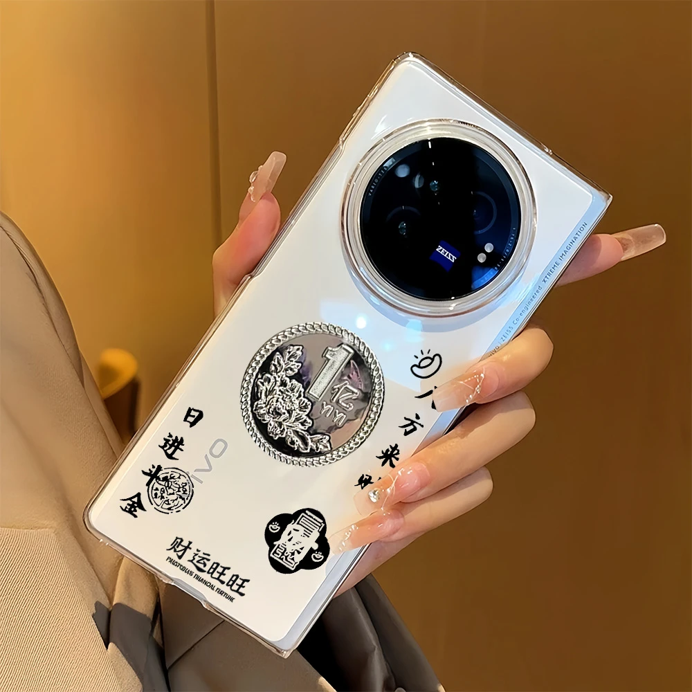 一亿八方来财适用VivoXFold3ProFold3手机壳VIVOXFOLD2透明超薄壳