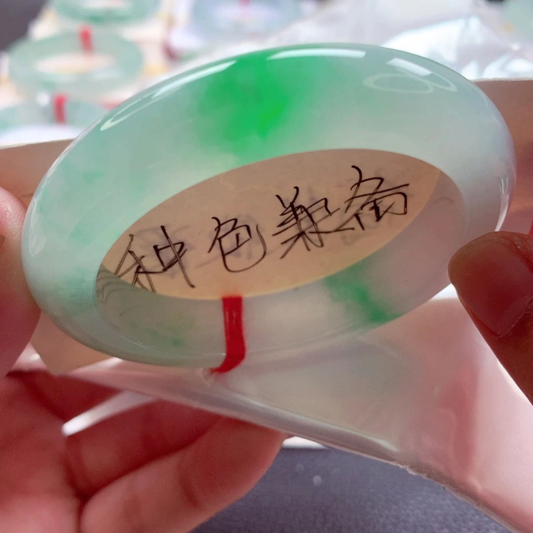 未镶嵌手镯翡翠师妹阳春白雪正阳绿（5号）