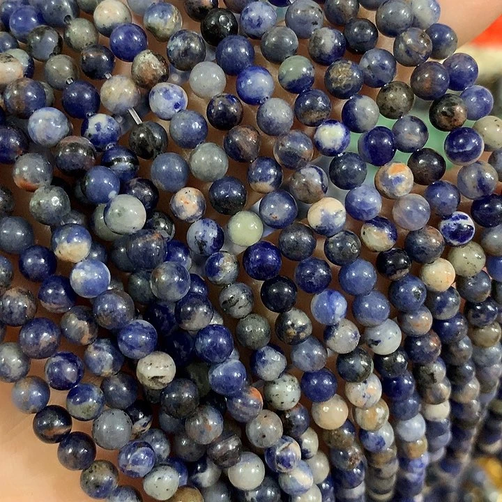 2条4mm蓝纹圆珠福利