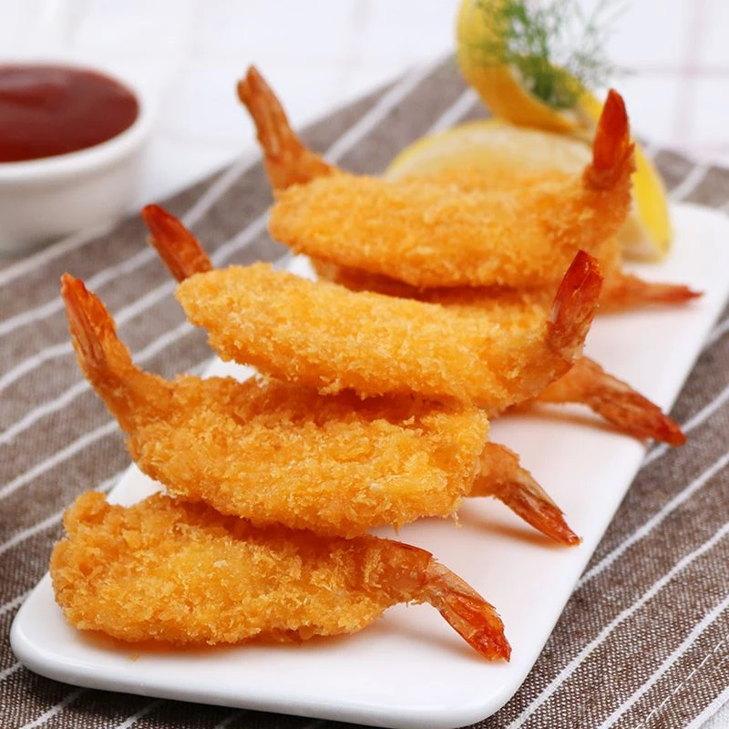 亚洲渔港黄金蝴蝶虾凤尾虾原味裹粉虾油炸食品冷冻半成品小吃只