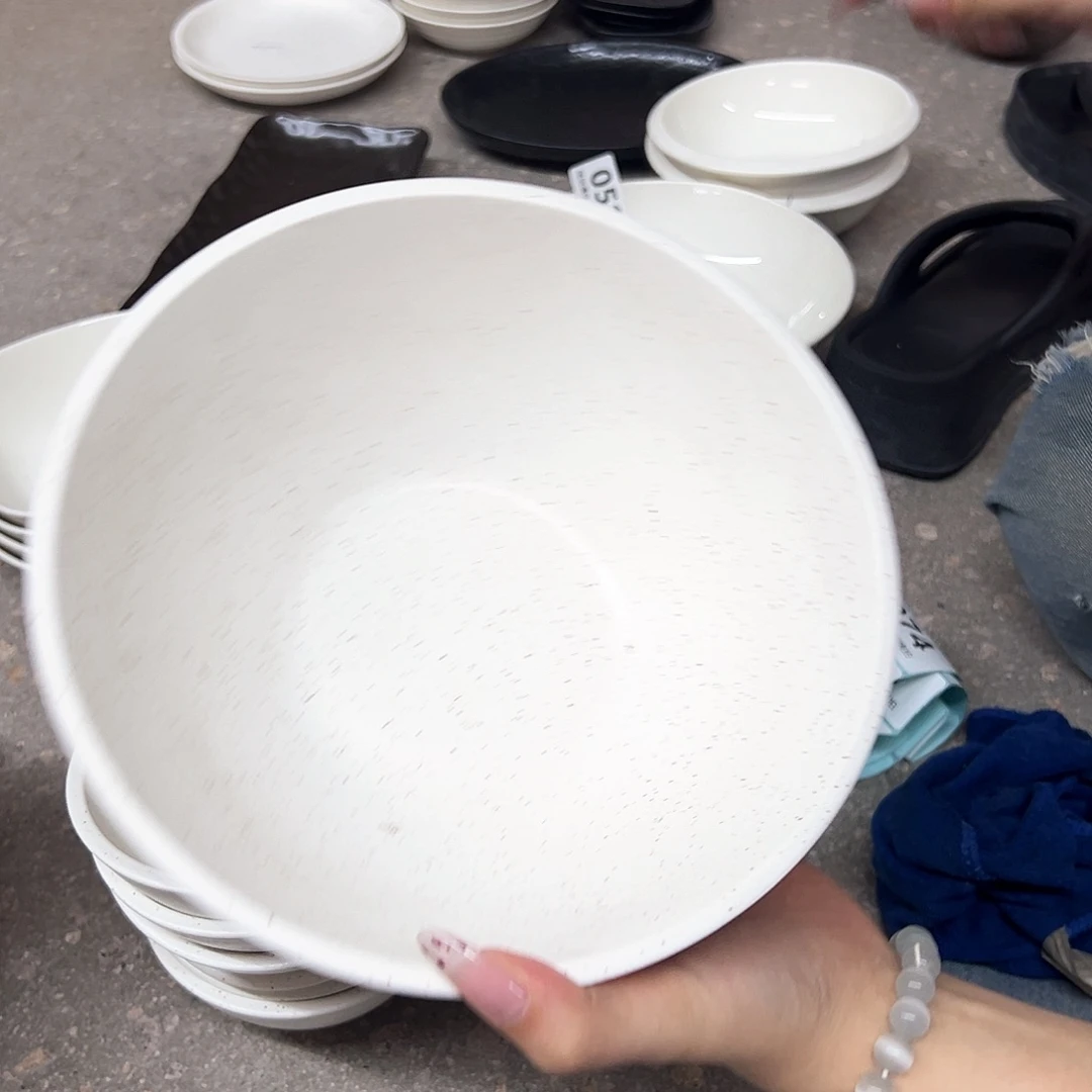 新骨瓷067微瑕沙海白8寸面碗