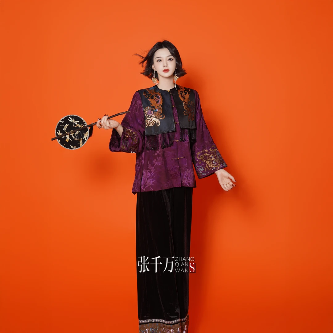 【张千万】原创国风新中式草木染重工刺绣棉衣S90219