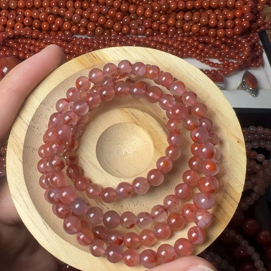 未镶嵌手串卡6微瑕 紫底飘花 黄底 荔枝冻粉底南红玛瑙