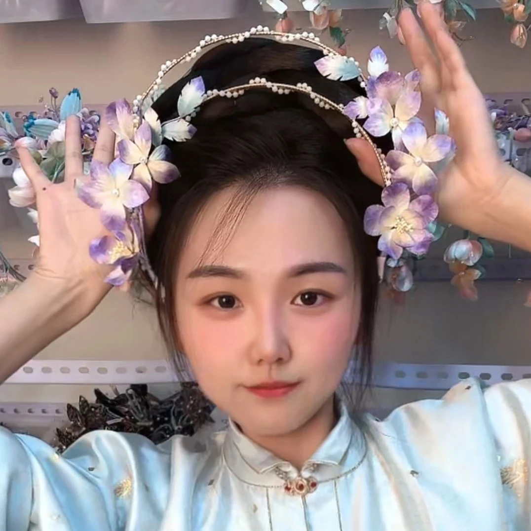 大麦吖古风发饰汉服绒花发簪 手工制作默认微瑕
