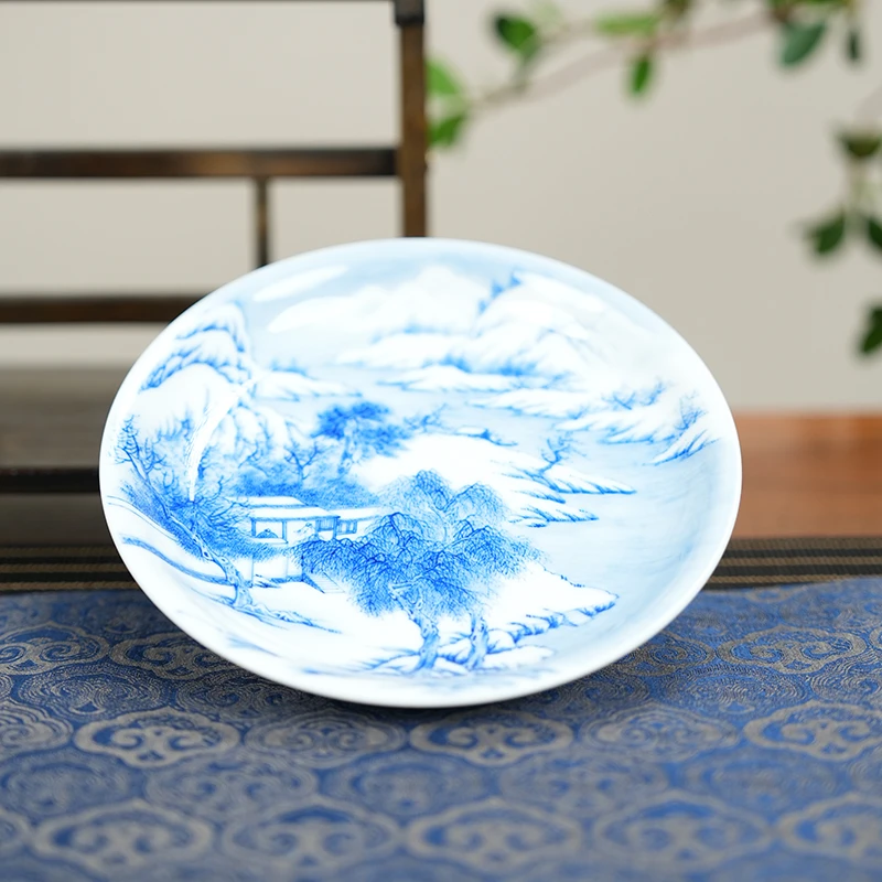 【墨舍名窑】画堂春吴定剡溪积雪壶承（htc23）纯手工陶瓷高档茶具