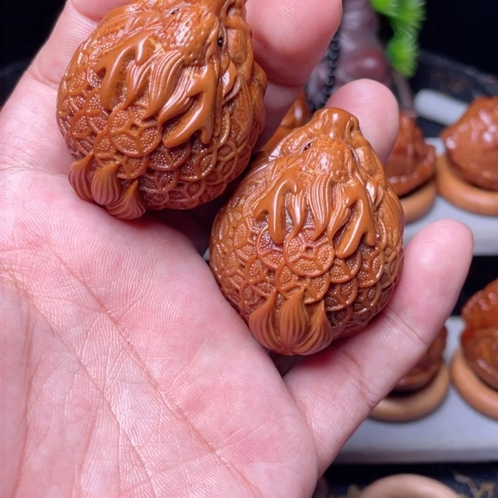 把件橄榄核金币龙龟手球3.8