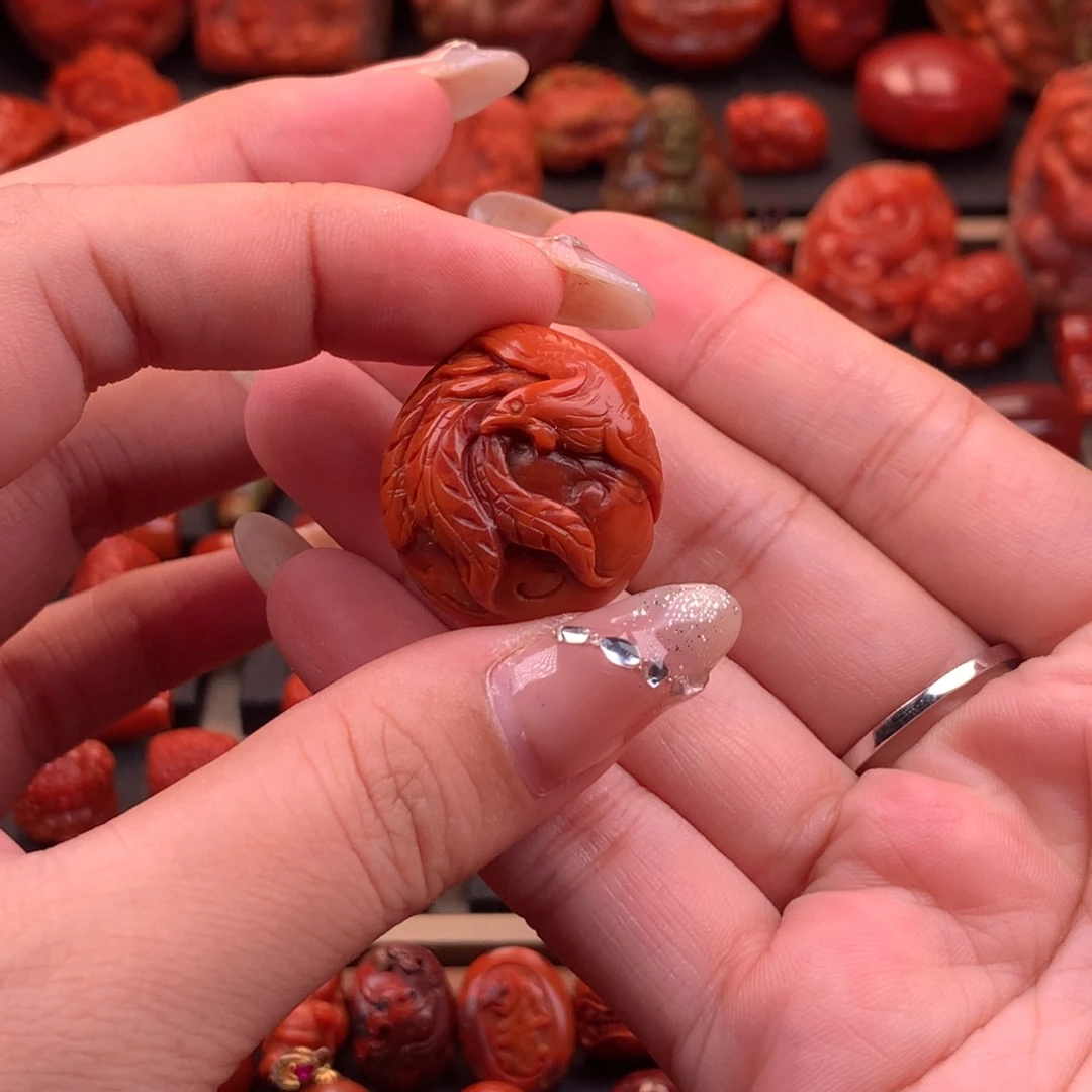 南红玛瑙未镶嵌凤凰吊坠24.5mm