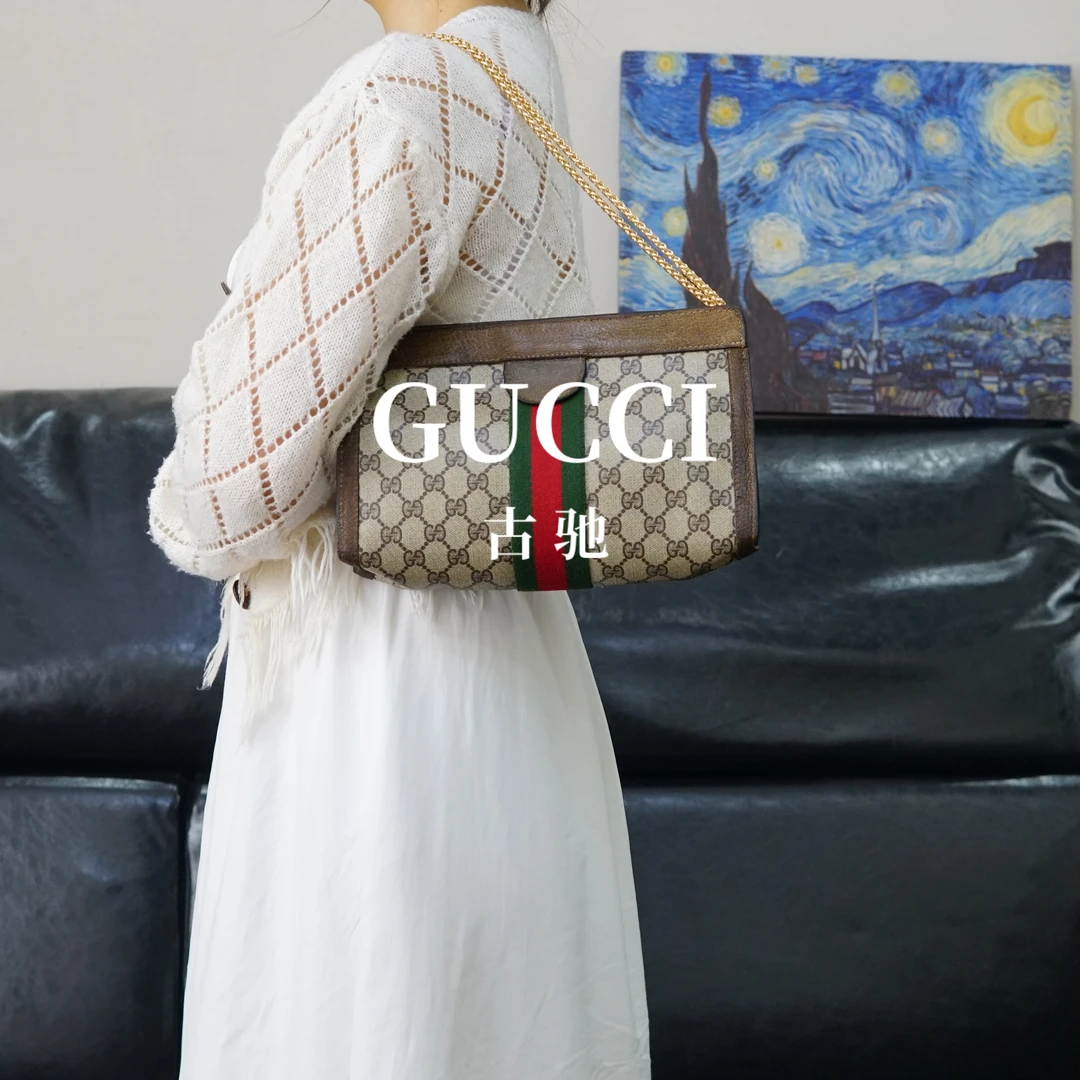 95新 GUCCI/古驰 老花单肩斜挎包/YB05703019/3019母亲节礼物