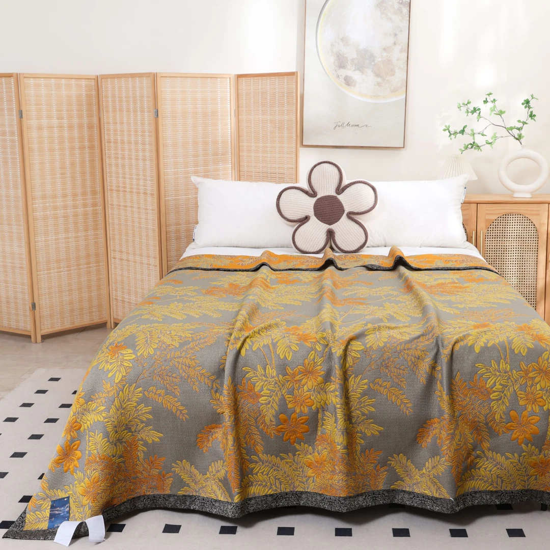 【木雕鎏金】230*250cm高端可铺可盖柔软亲肤床盖