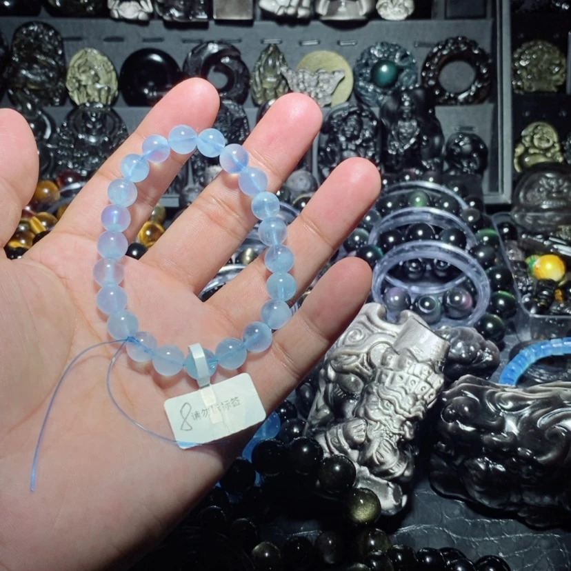 【闪购商品】黑曜岩手串未镶嵌倒****助