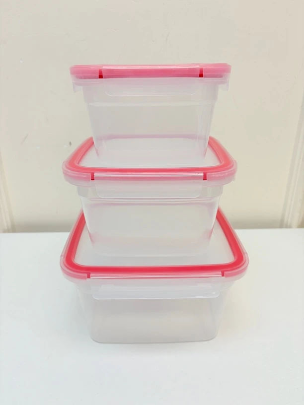 57005 外单 便当盒水果盒收纳盒密封盒三件套