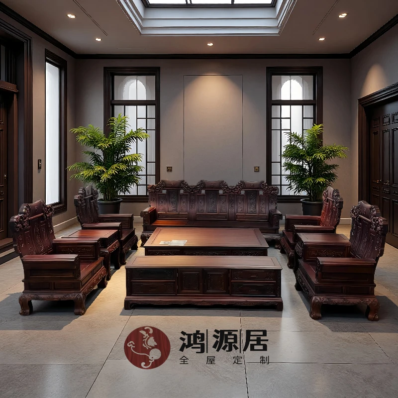 吉祥大奔沙发客厅古典单人双人三人成套别墅家具雕花家用轻奢