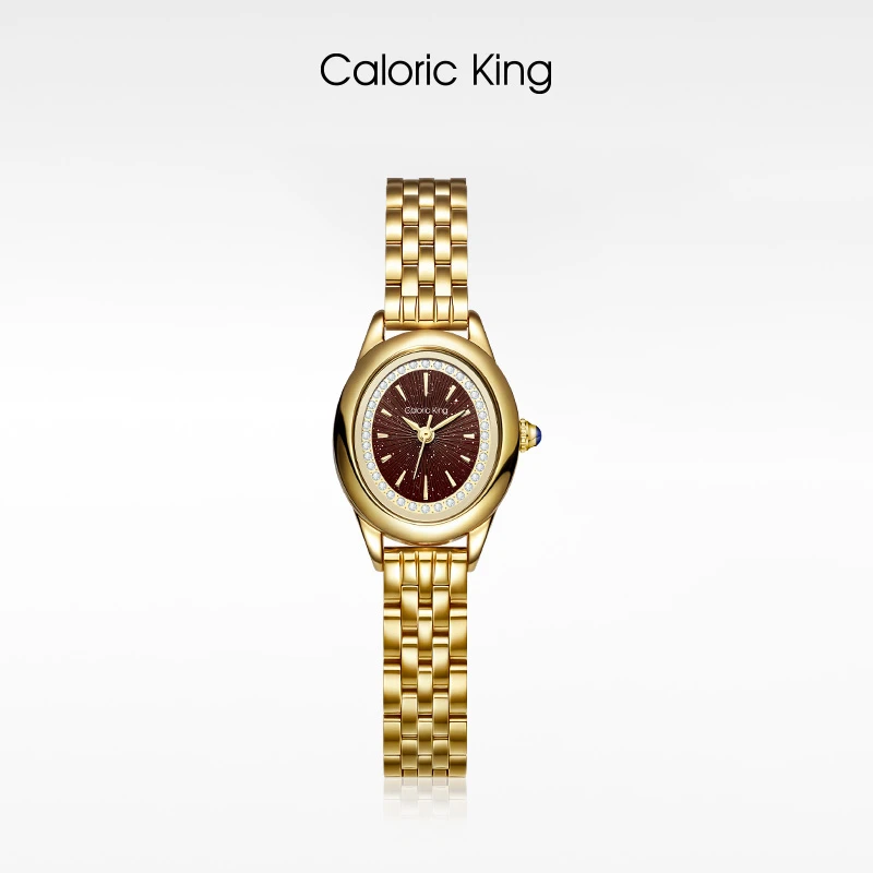 凯卡思Caloric King【小魔镜】钢带进口机芯防水高级手表女气质