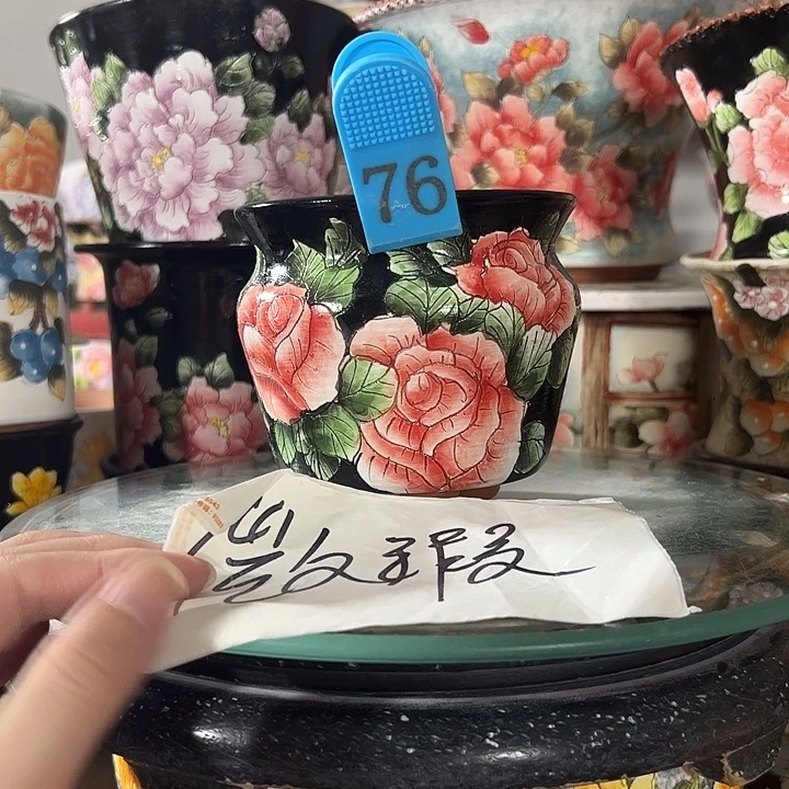 景德镇手绘花盆 满38包邮