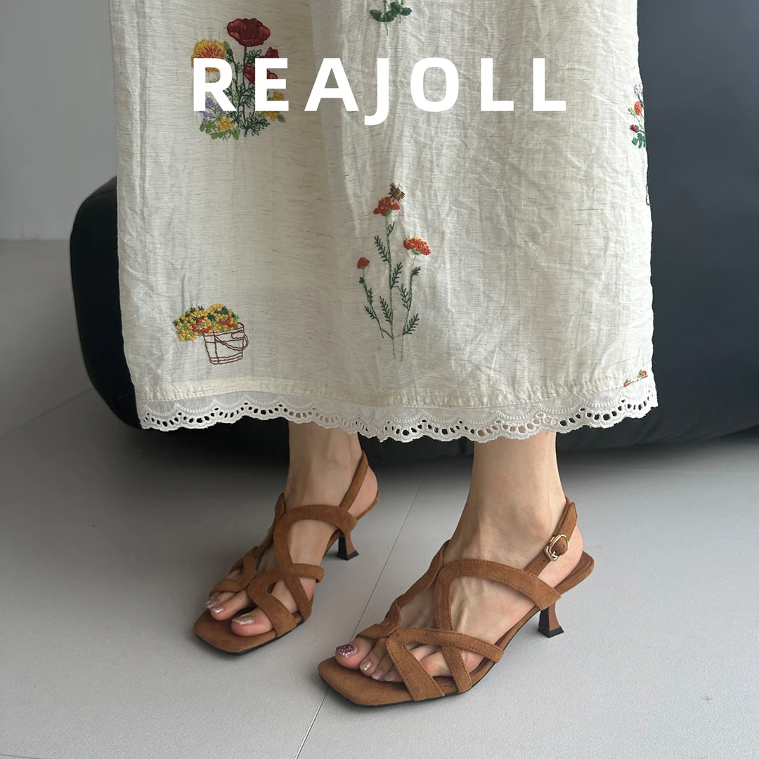 凉鞋女夏外穿2025新款法式高跟绝美不累脚配裙子罗马时尚高跟鞋子