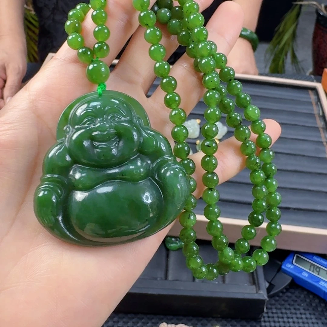 颈饰未镶嵌和田玉（碧玉）50