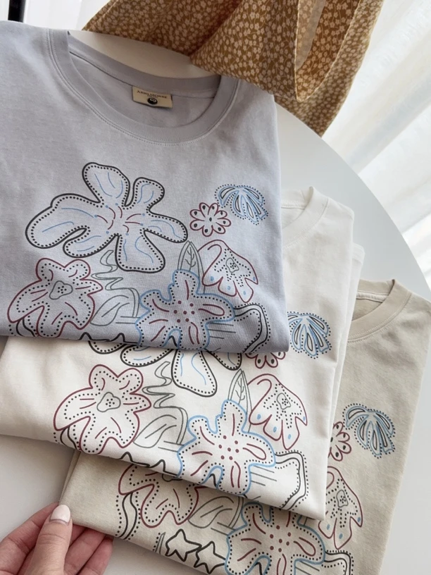 -ARRLMORRE品牌 轻薄雪花棉冰感短袖上衣