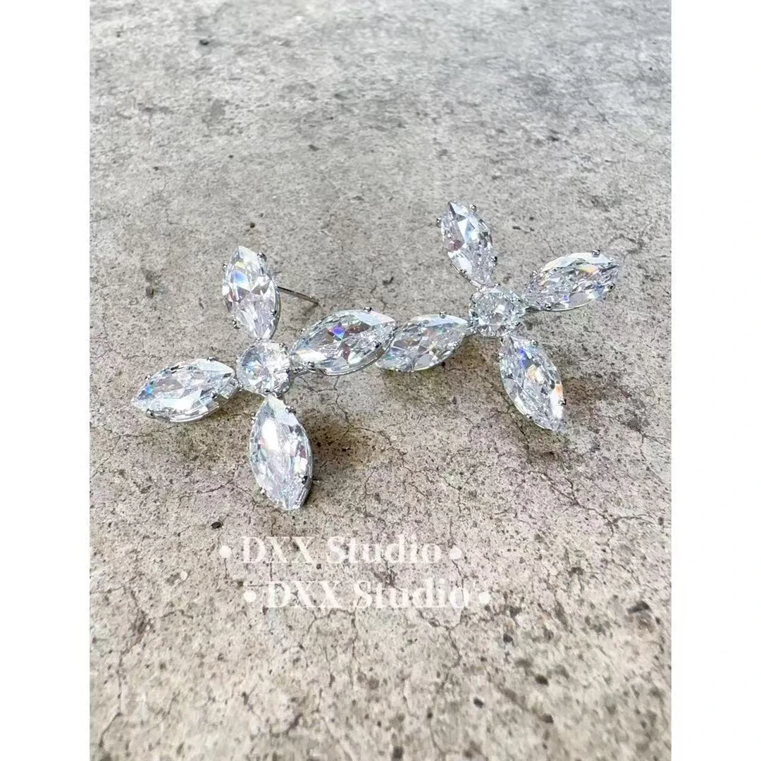 铜合金锆石耳饰 小众设计ins耳饰48219