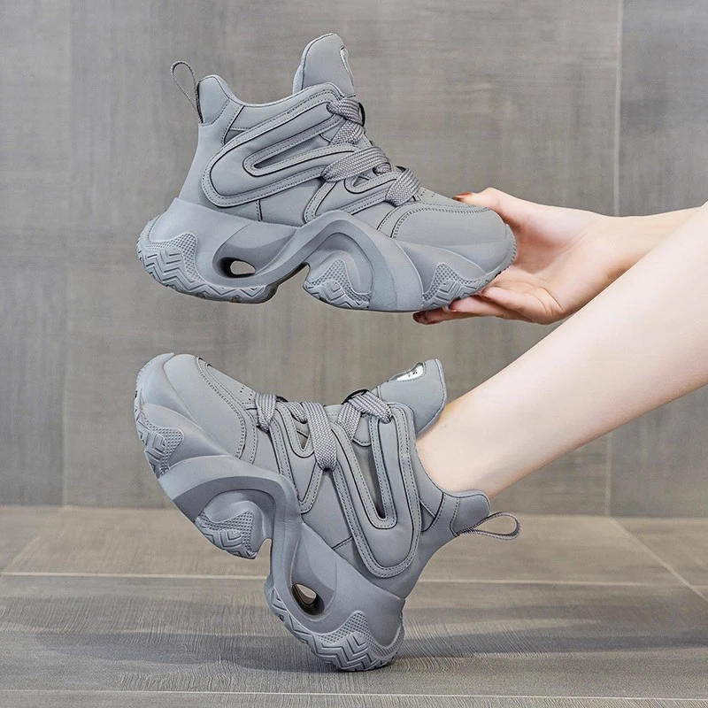 内增高7cm老爹鞋女2025秋冬新款休闲厚底松糕鞋小个子加绒运动鞋