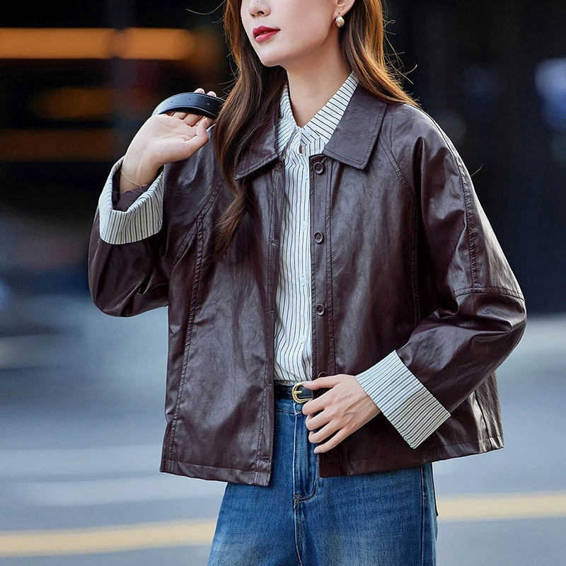 女装小个子皮衣外套女短款2025秋冬新款百搭老钱风洋气爆款皮夹克