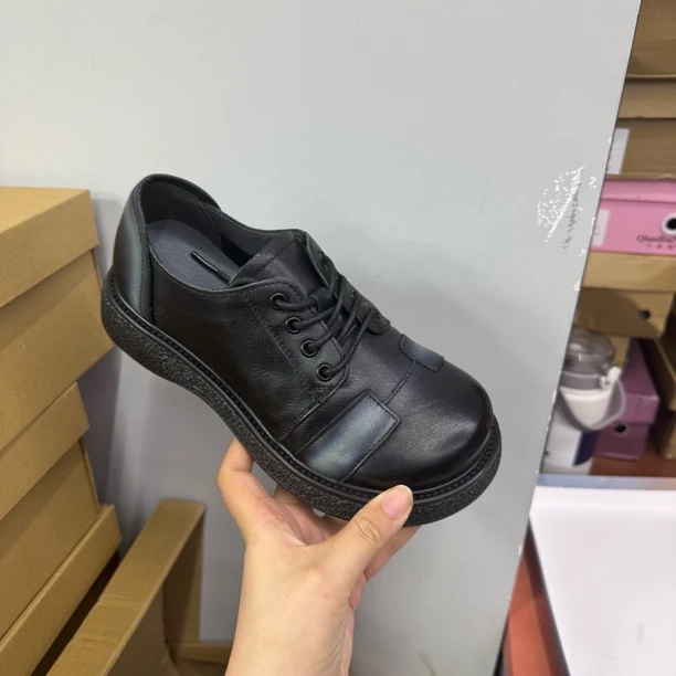 65606-8乐福鞋秋季系带英伦单鞋圆头皮鞋休闲鞋女鞋鞋子软底舒适