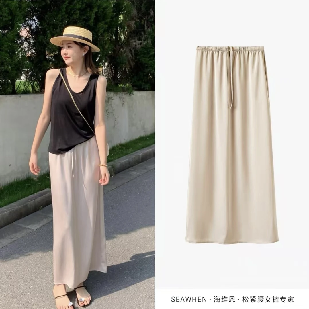 海家断码特价｜女士夏季南法光影半裙极简松弛感冰凉显瘦3302