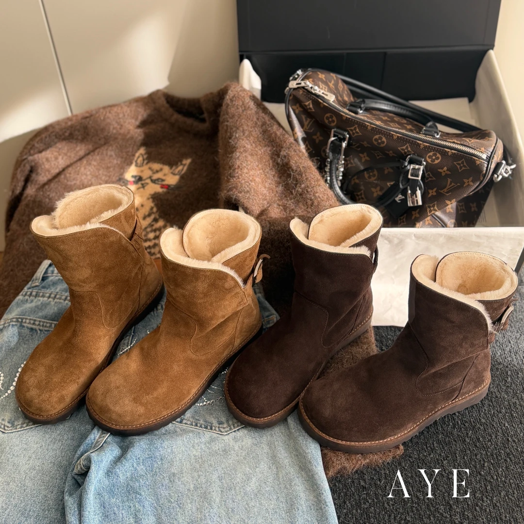 【AYE】25SS｜“小暖炉”磨砂高丝光牛反绒勃肯底雪地靴