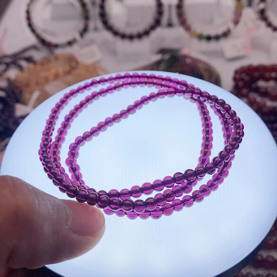 【闪购商品】石榴石（紫牙乌）手链未镶嵌3.8