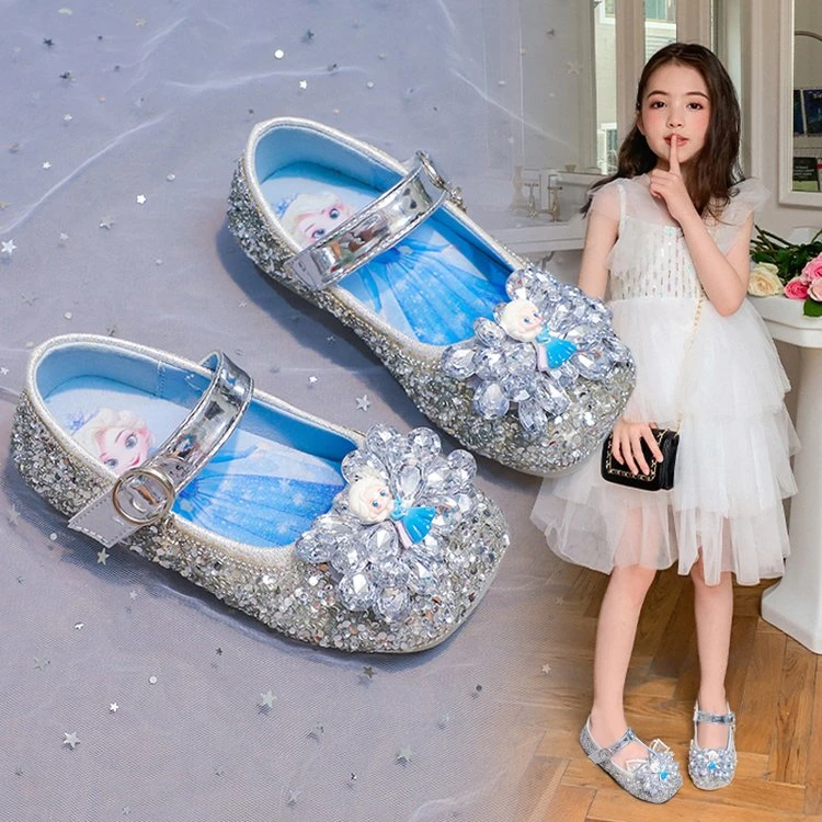 ABC爱莎2025春秋新款女童公主鞋小女孩水晶鞋凉鞋水钻宝宝单鞋