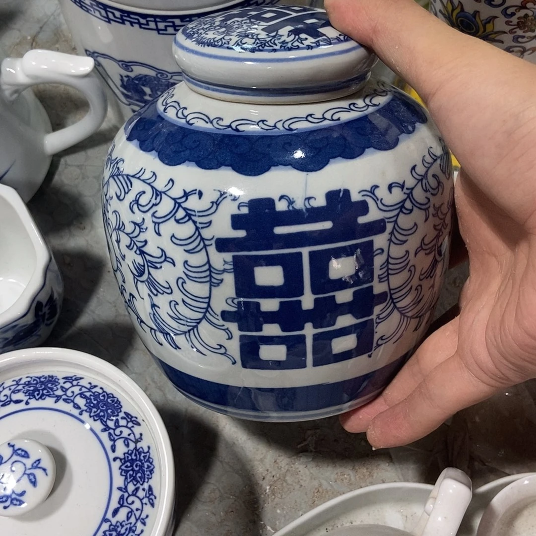 文***6瓷片景德镇陶瓷罐小
