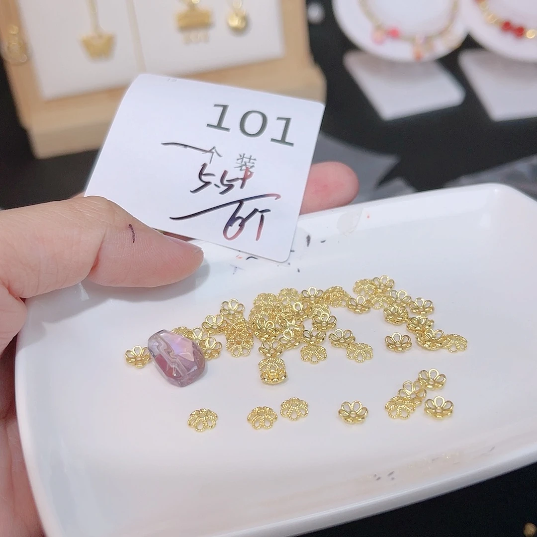 紫晶珠宝半成品银S925镀金镶嵌101