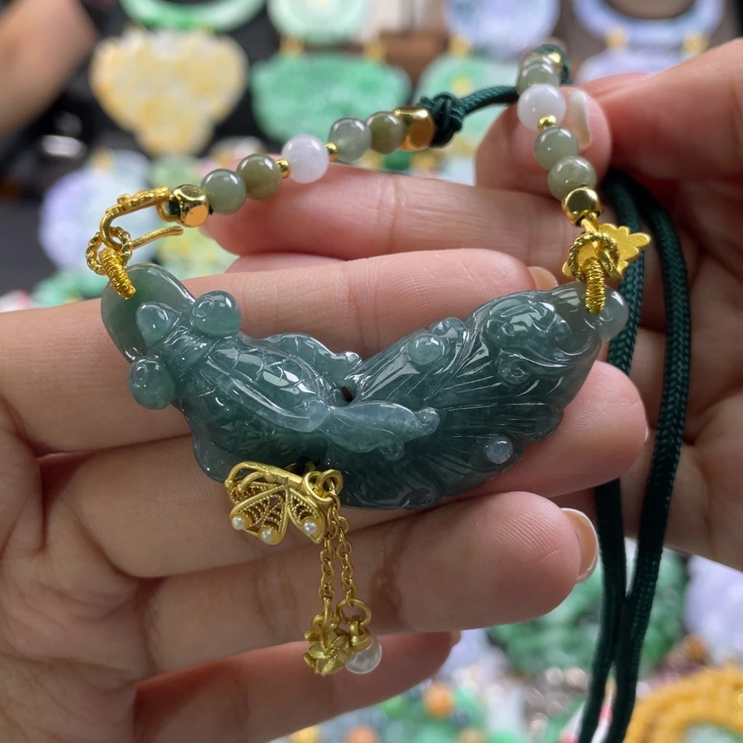 翡翠未镶嵌颈饰代编织