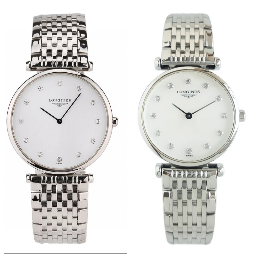 99新 Longines/浪琴 嘉岚709/石英/白盘钻刻/表径336mm/女士腕表