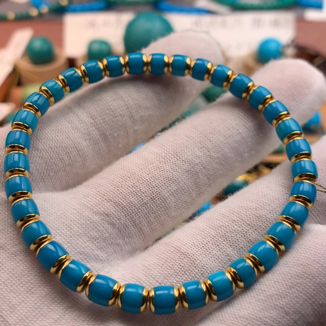 绿松石18K金镶嵌绿松石5.5m