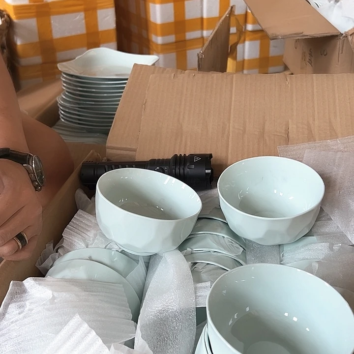 微瑕不退不换不补发  青玉钻石5英寸米饭碗10支