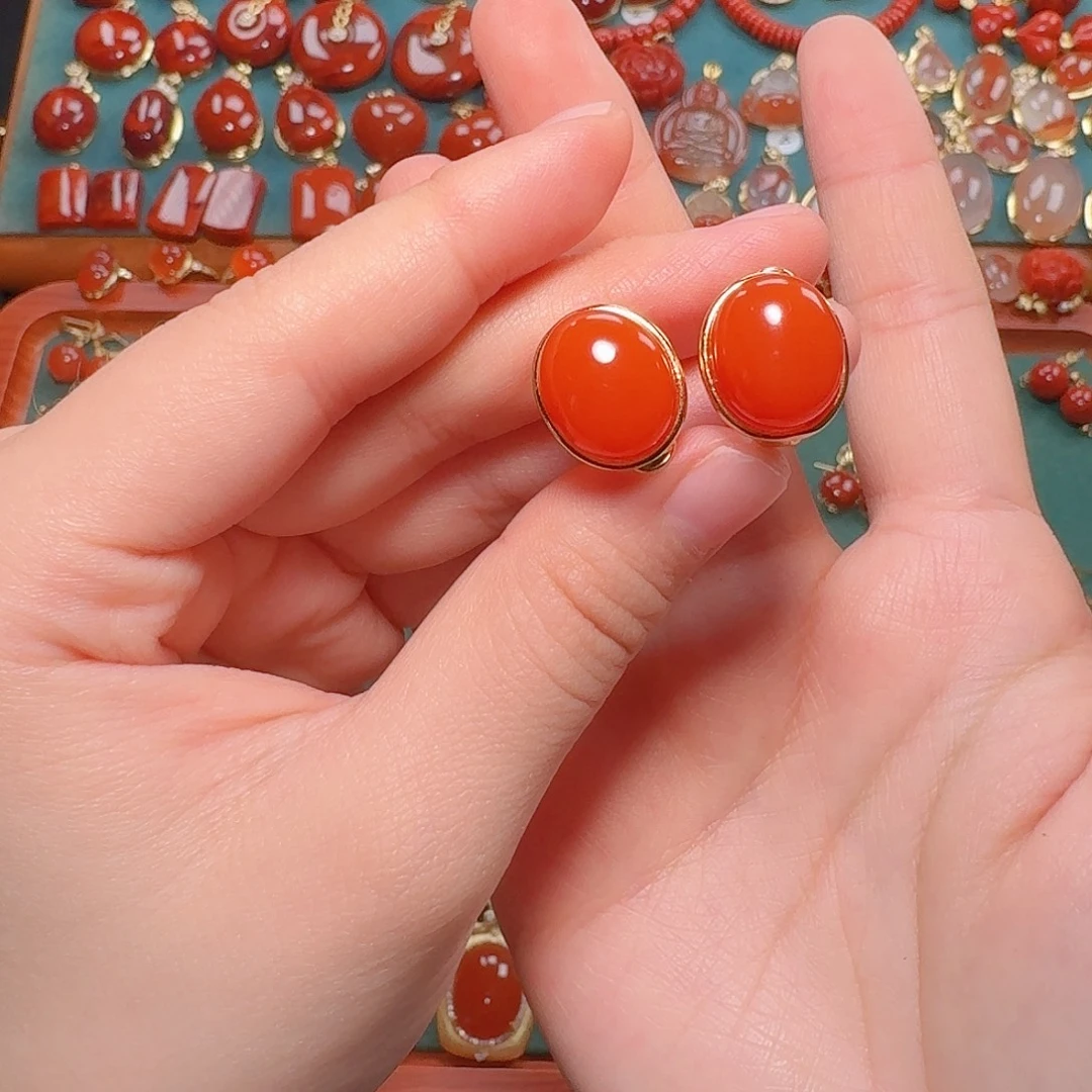 南红玛瑙银S925镶嵌吊坠