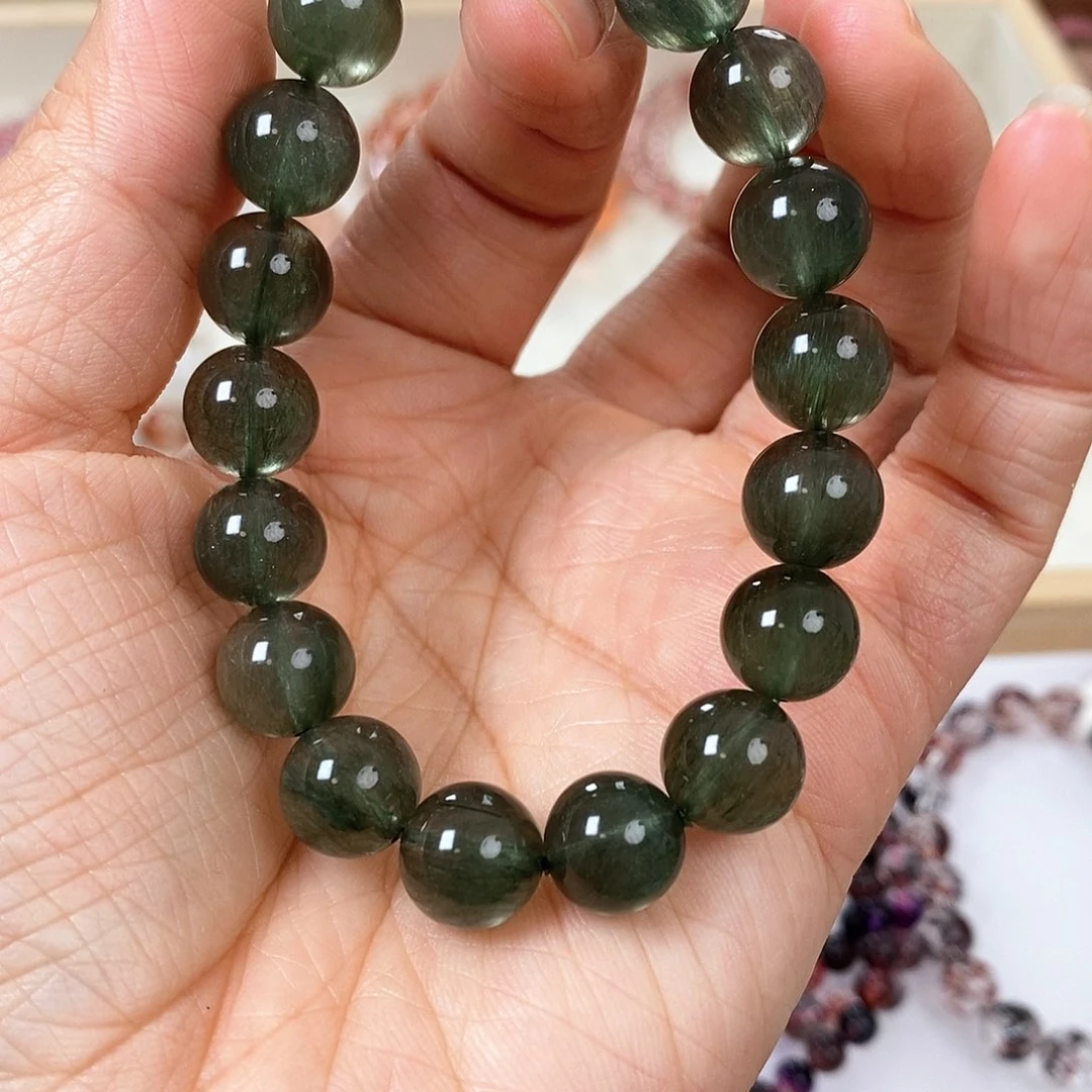 水晶手链未镶嵌花*妍绿发晶