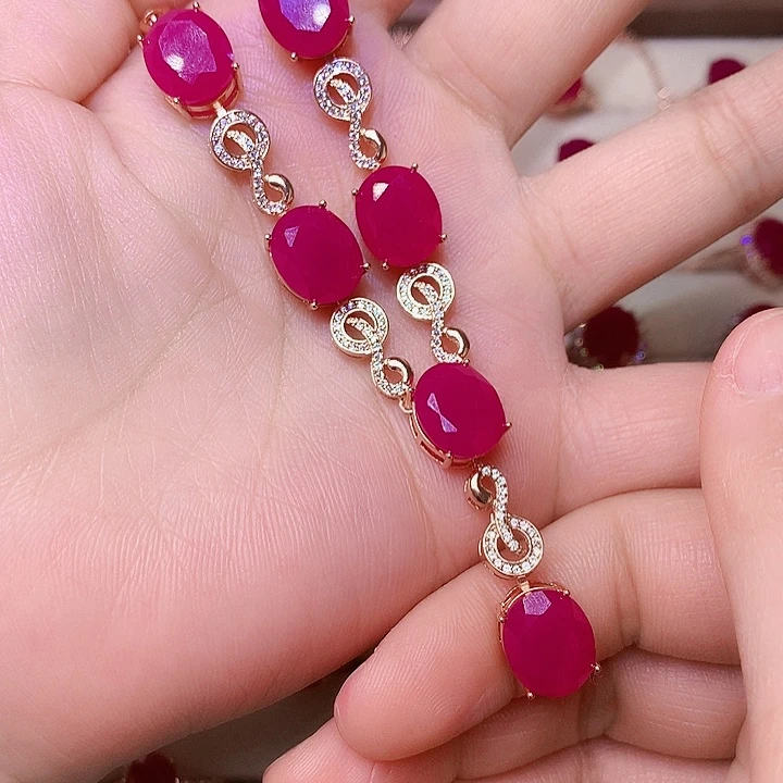 红宝石颈饰银S925镶嵌玉*亭