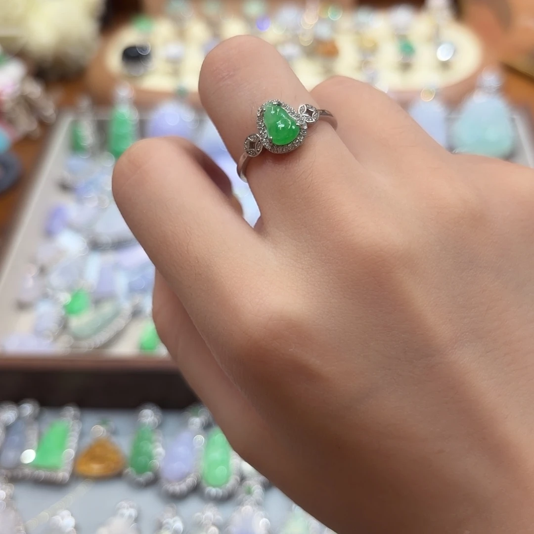 翡翠银S925镶嵌戒指