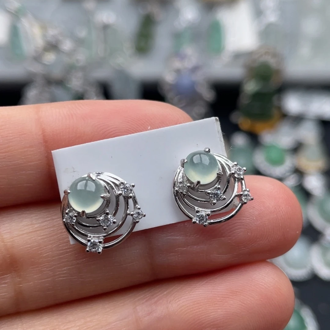 翡翠银S925镶嵌吊坠(不含链)