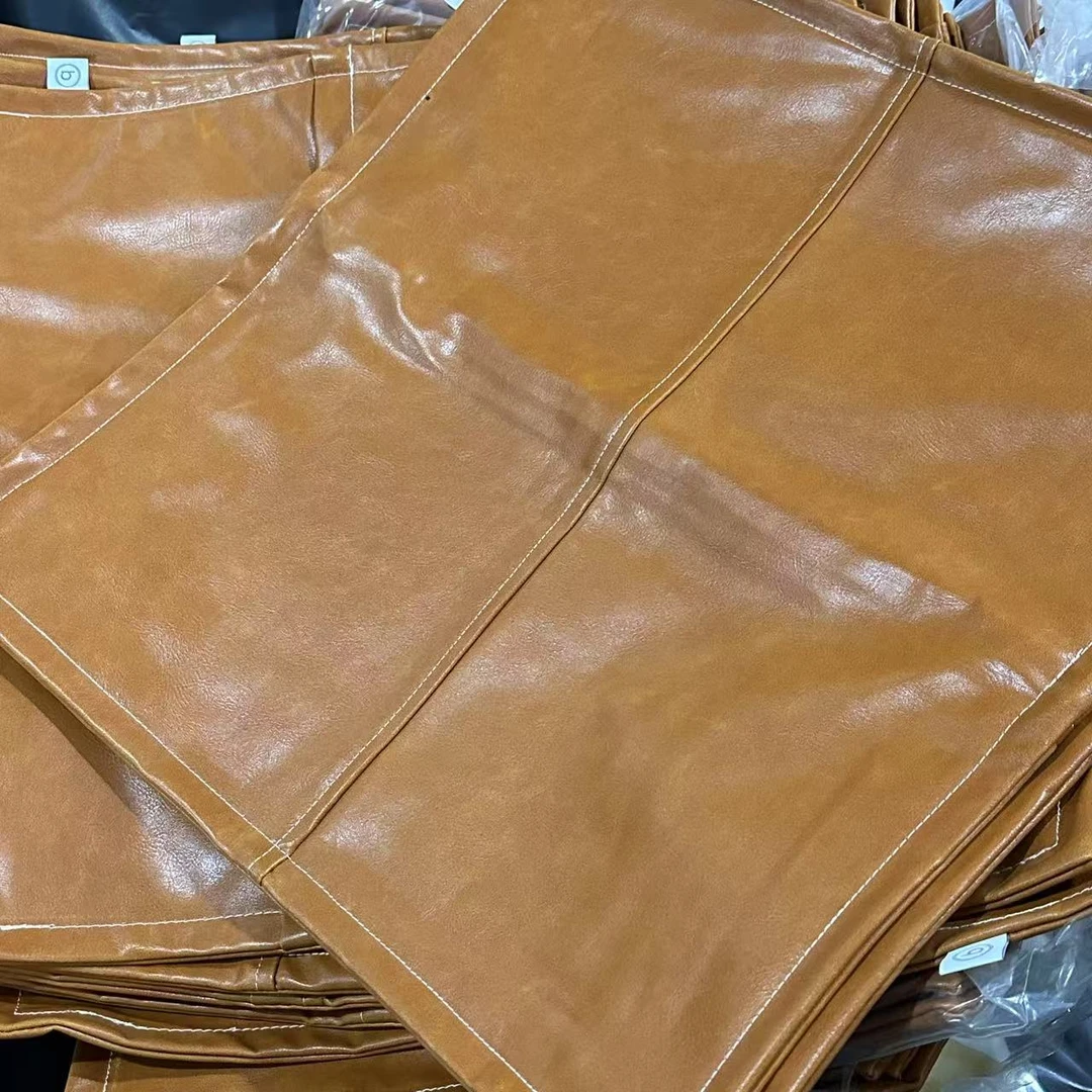 焦糖色pu 抱枕套 44*44 发1对